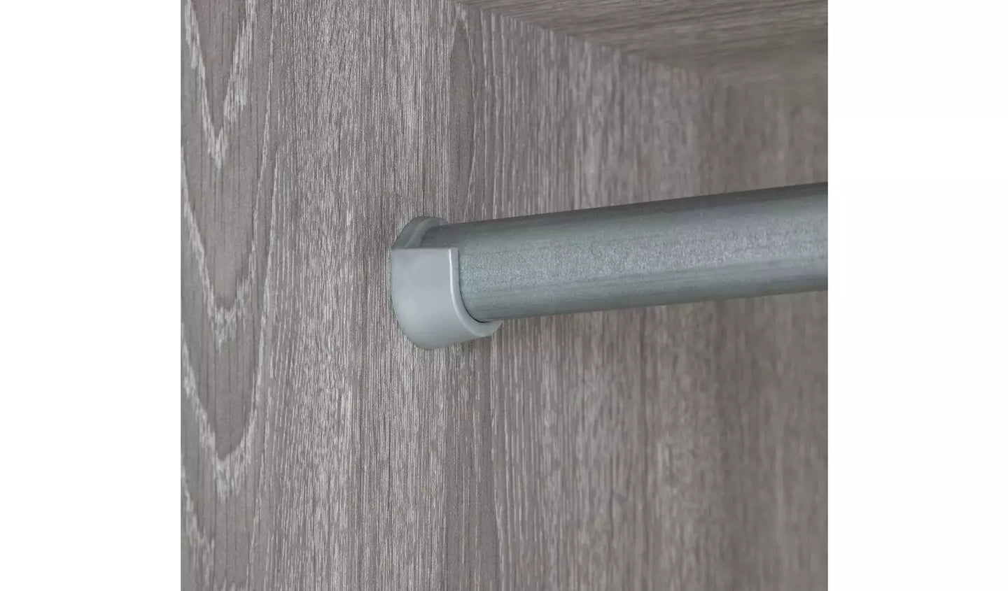 Seville 2 Door Open Shelf Wardrobe - Grey Oak Effect